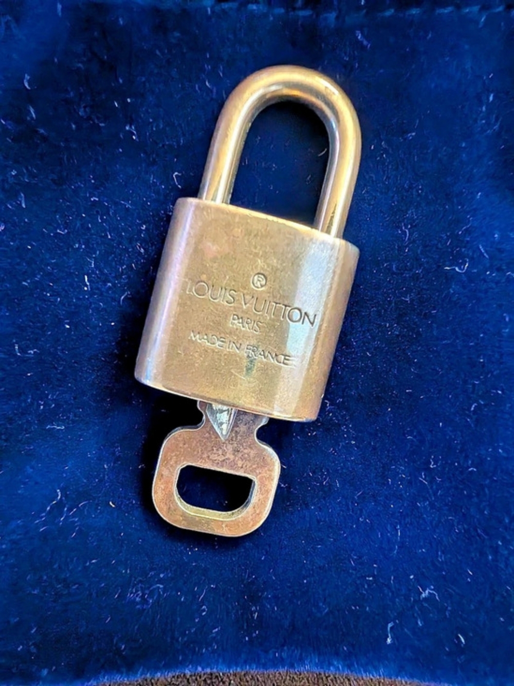 Louis Vuitton LV Brass Padlock and Key Set #310 Gold - Picture 3 of 3